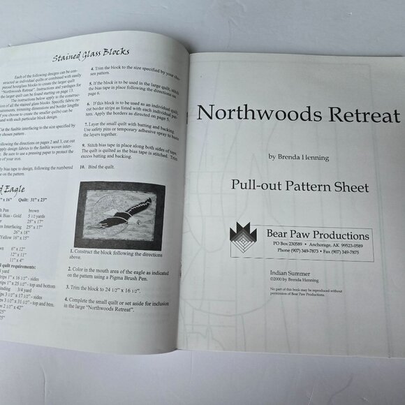 Northwoods Retreat Quilt Pattern Book By Brenda Henning Bear Paw Productions 200 - Picture 7 of 14
